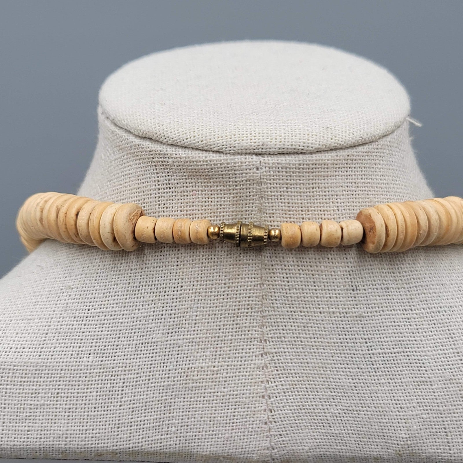 Vintage Large Statement Graduated Wood Bead Necklace 18"