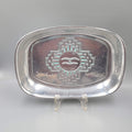 Wilton Armetale Zia Pewter Bread Tray Southwest Turquoise Dish USA 9”x 6”