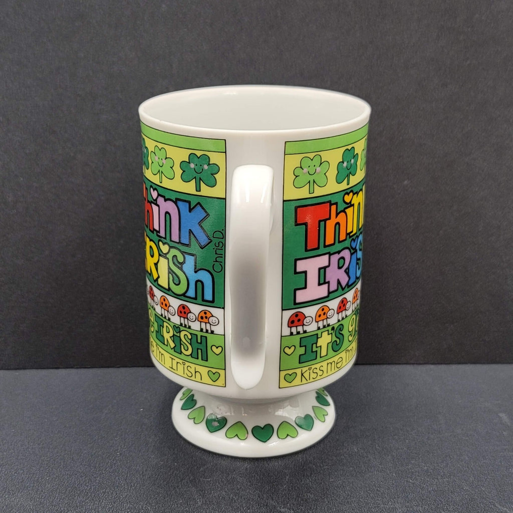 Vintage Courtney Davis Novelty Coffee Mug THINK IRISH Love N Stuff 1984 Enesco