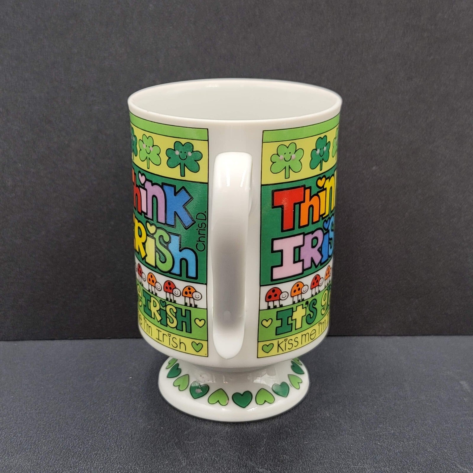 Vintage Courtney Davis Novelty Coffee Mug THINK IRISH Love N Stuff 1984 Enesco