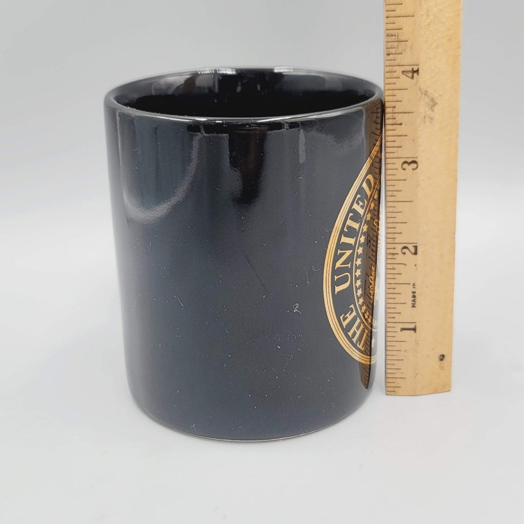 The United States of America Coffee Mug Black Ceramic Gold Lettering