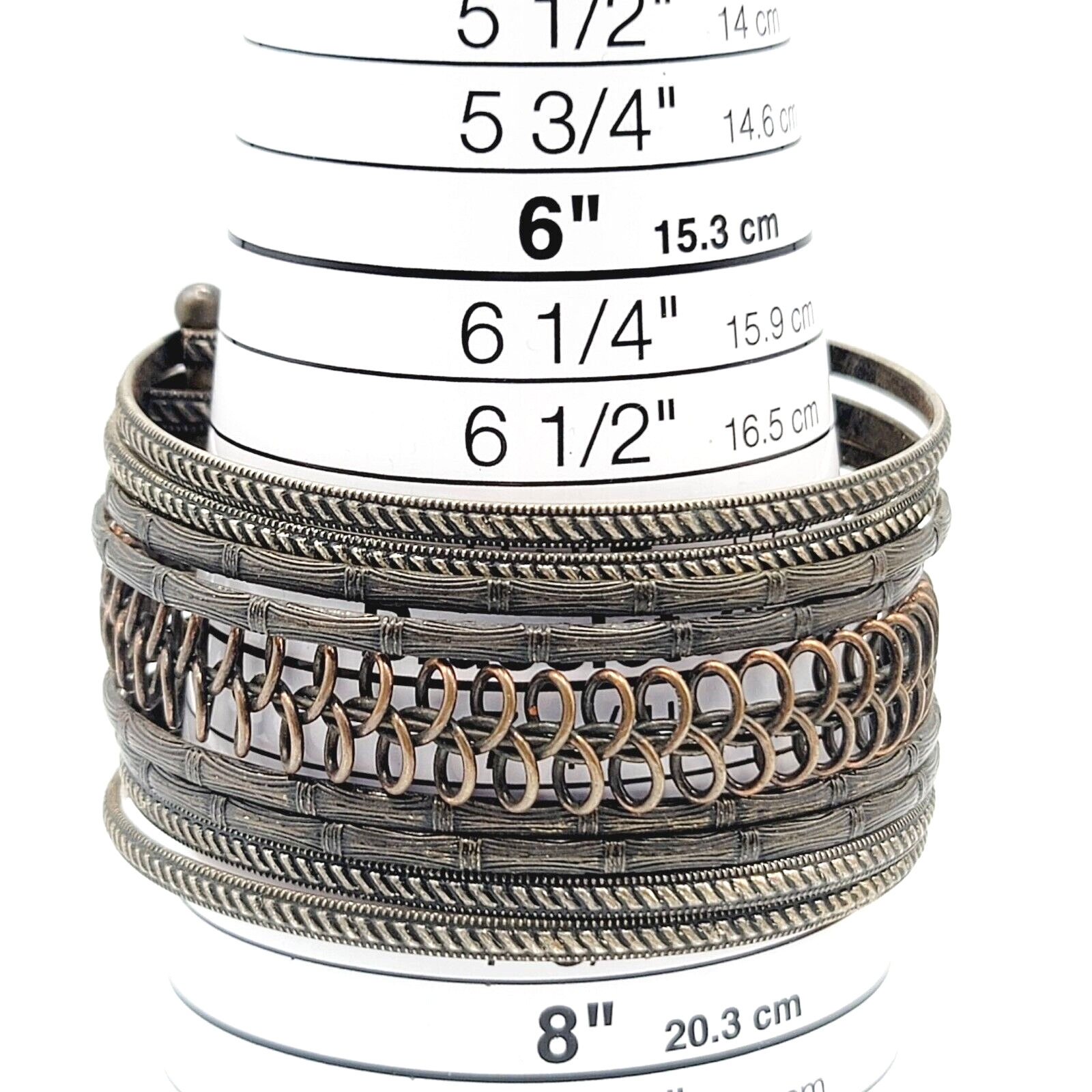 Metal Wire Cuff Bracelet Bronze tone Boho Ethnic