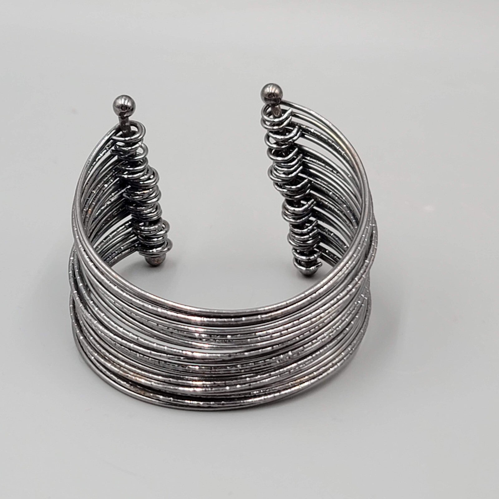 Gun Metal Gray Bracelet Wire Cuff Statement 