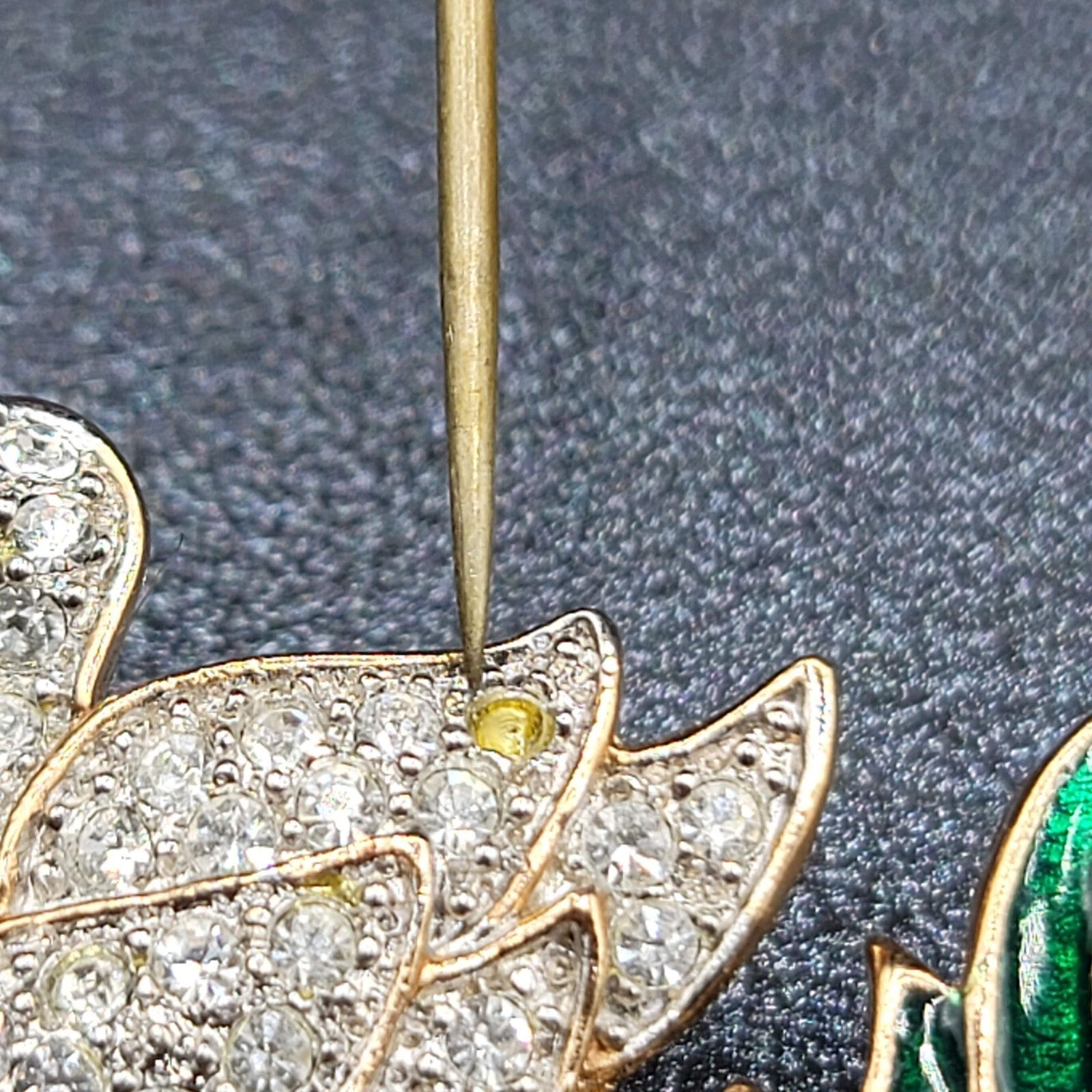 Vintage Roman Brooch Ducks Birds Rhinestones Pin 1 5/8"