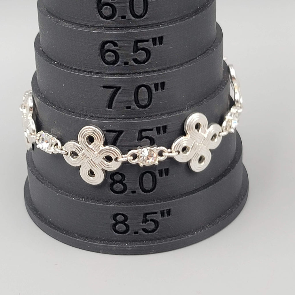 Ann Taylor Bracelet Silver Tone Crystal Accent Adjustable Toggle Chain 8 Inch NW