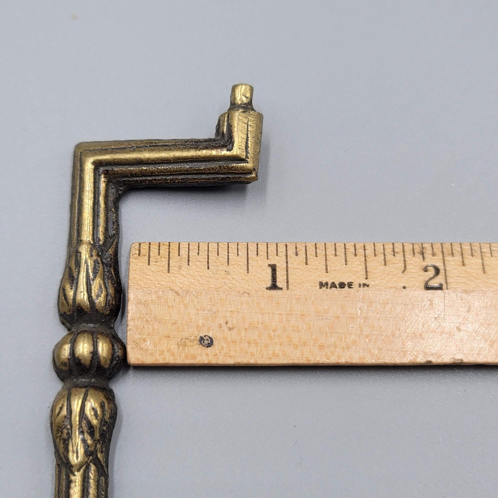 Vtg Leaf Brass Bail Drop Drawer Pull Hardware Set of 4 Reclaimed Part 3"
