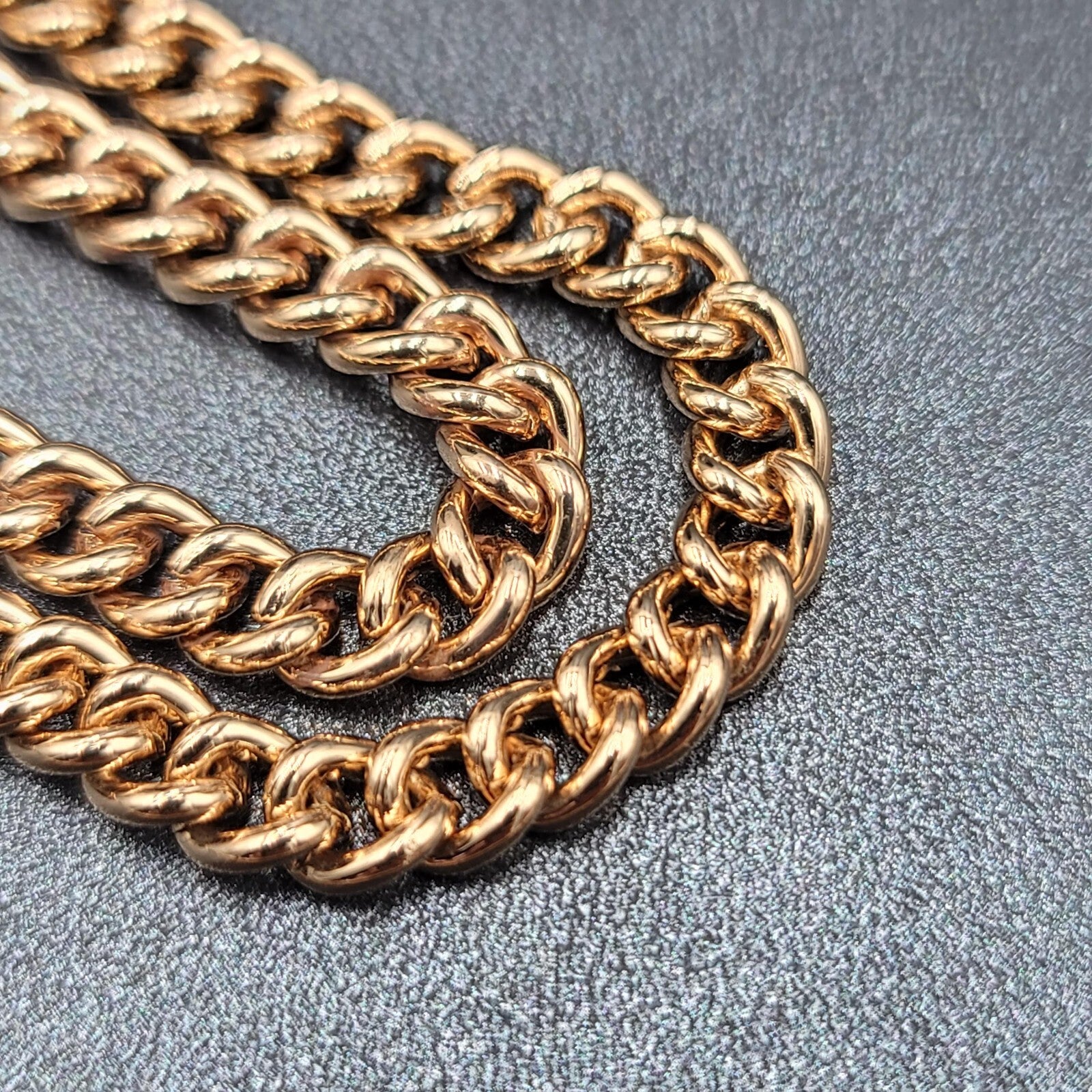 High Polish Gold Plated Cuban Curb Chain Necklace 6mm 17''