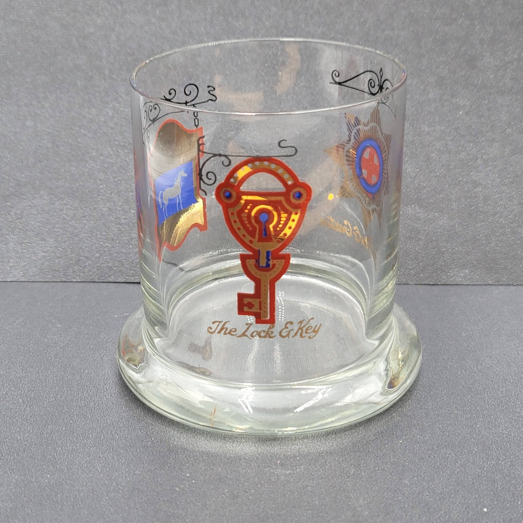 The White Horse Cellar Glasses Scotch Whiskey 4" Tall Weighted Bottom