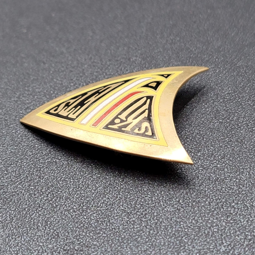 Vintage SKI ETS Collectable Pin Brooch Enamel 1.5"