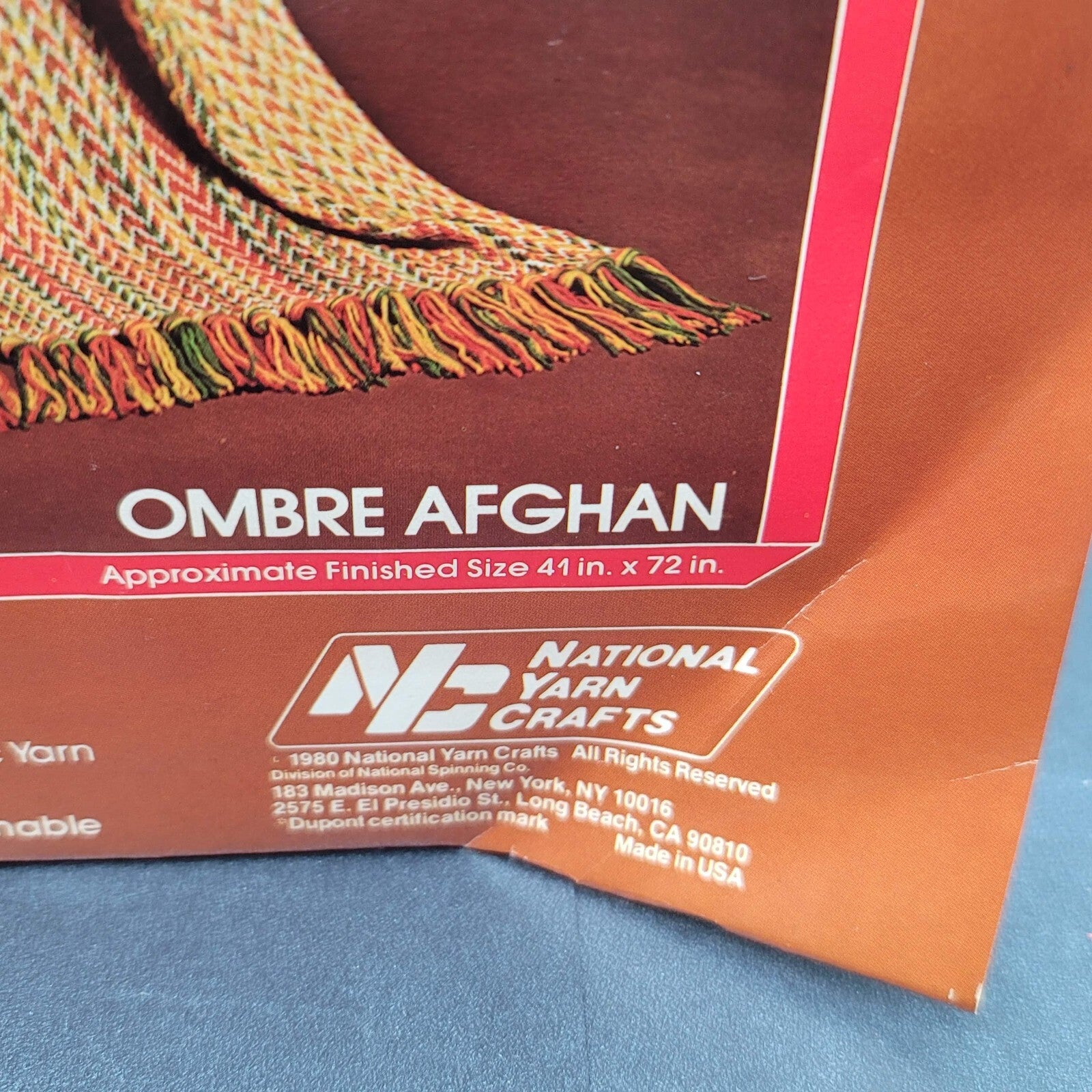 Vintage Lasetta Afghan Kit National Yarn Crafts NOS Fall Colors Complete Kit