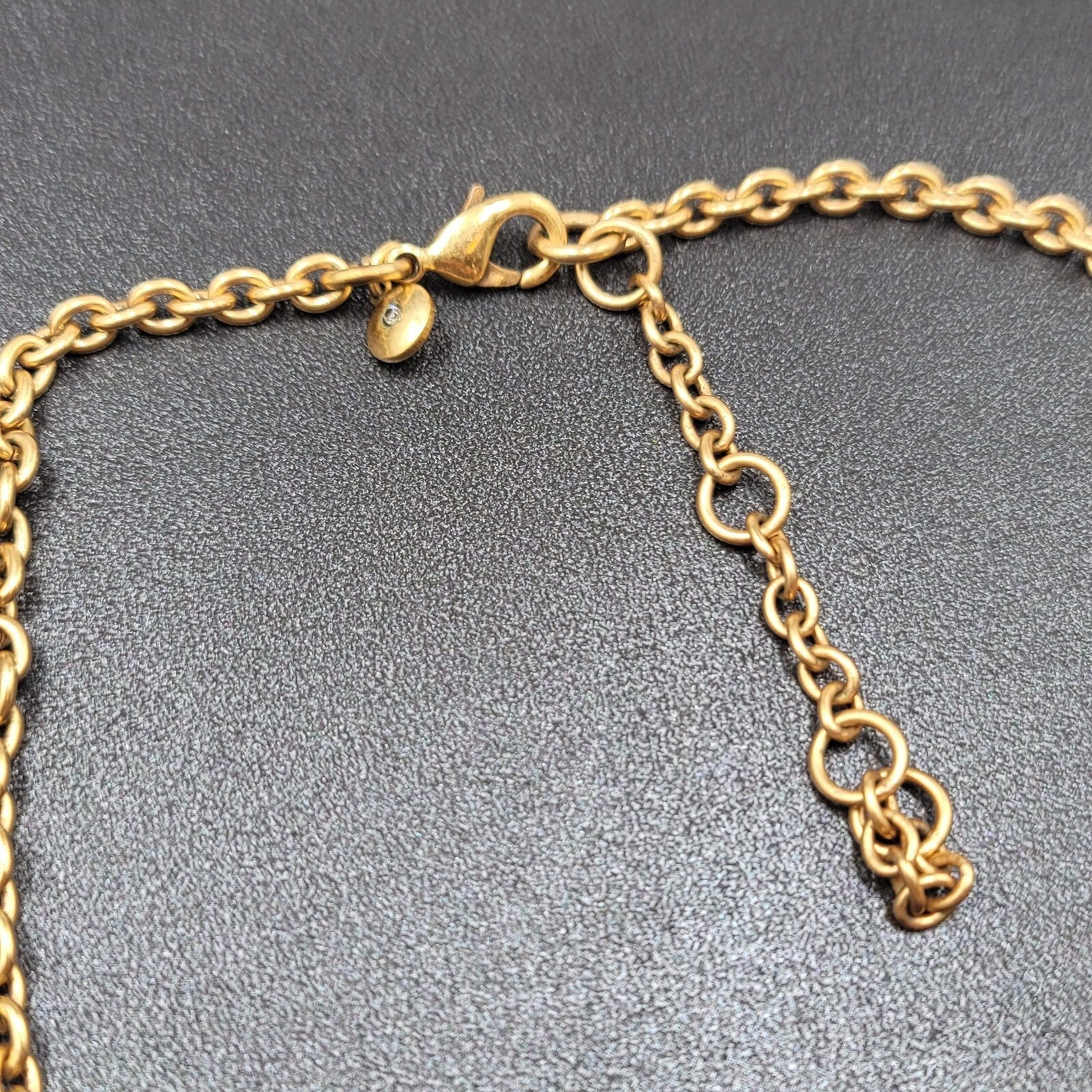 J Crew Necklace Gold tone Pink Acrylic Cabochons 16"-19"