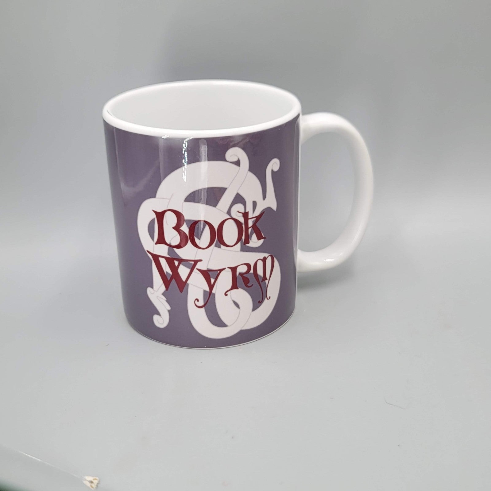 Vintage Book Wyrm Coffee Mug Orca Coatings Purple Book Worm
