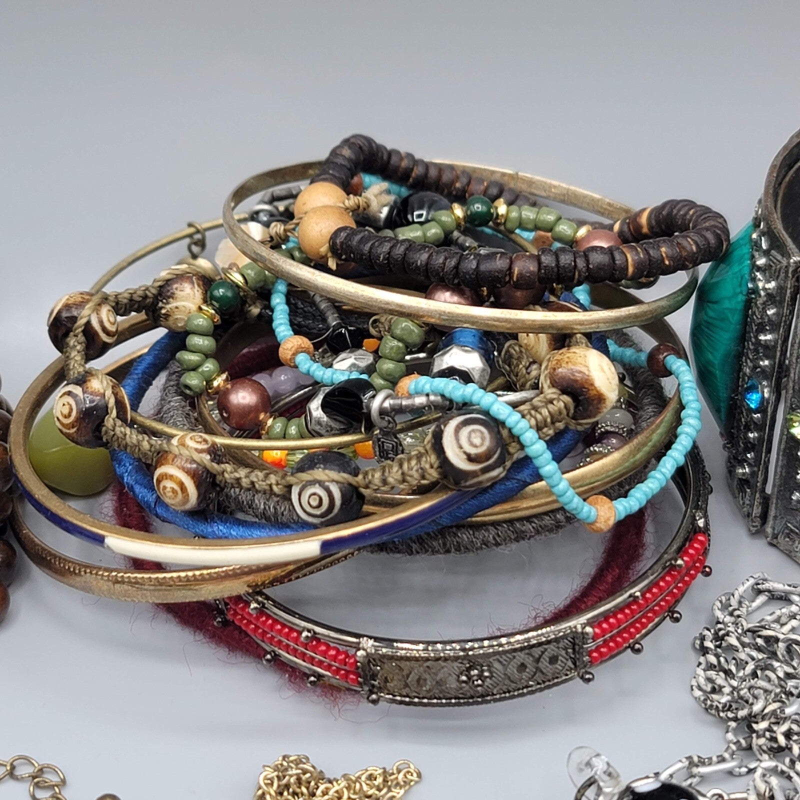 Vintage Colorful Jewelry Lot Necklaces Bracelets 38 pcs Lot 2 All wearable
