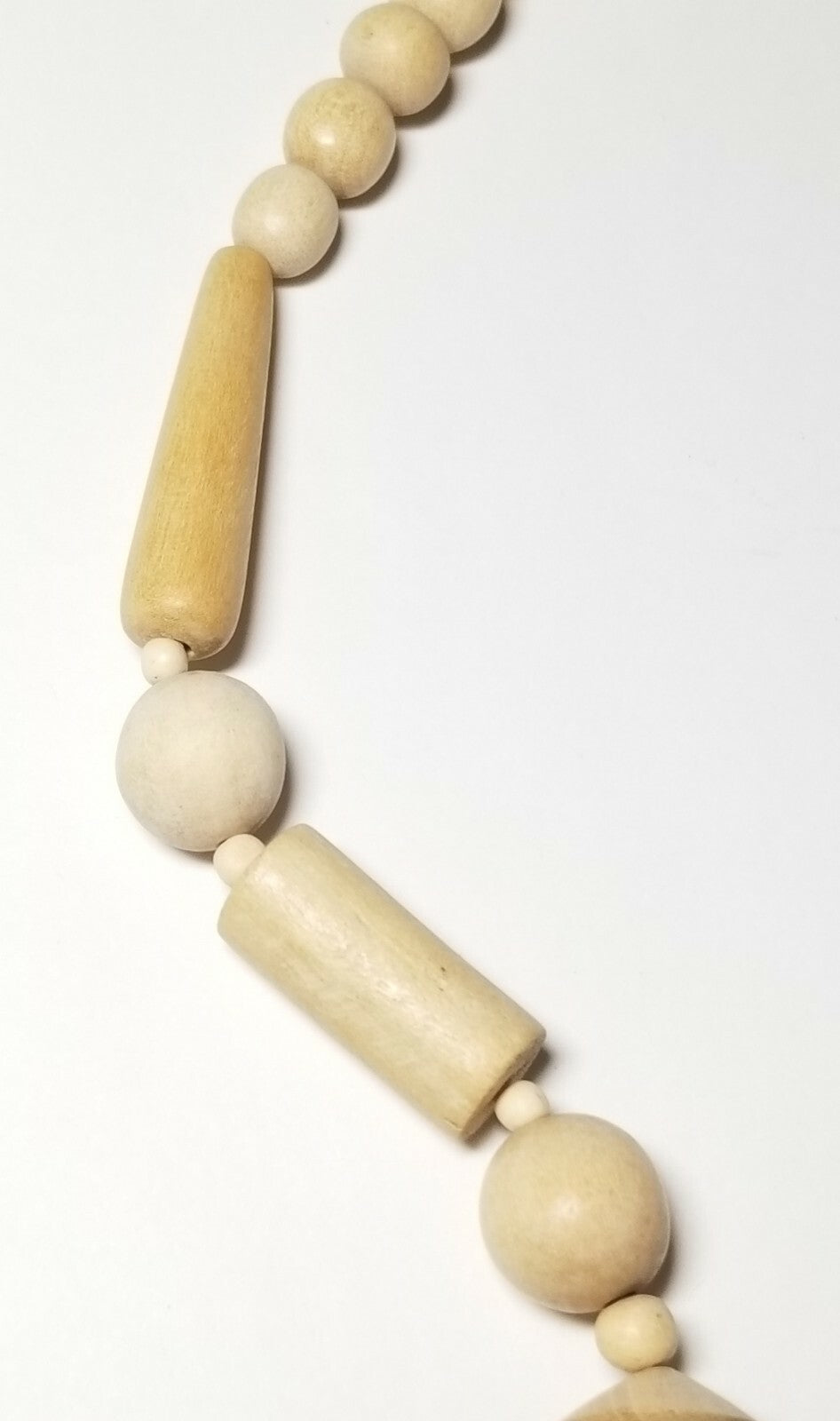 Wood Bead Necklaces Wooden Chunky Strand Light Tan Earth Tones 22"