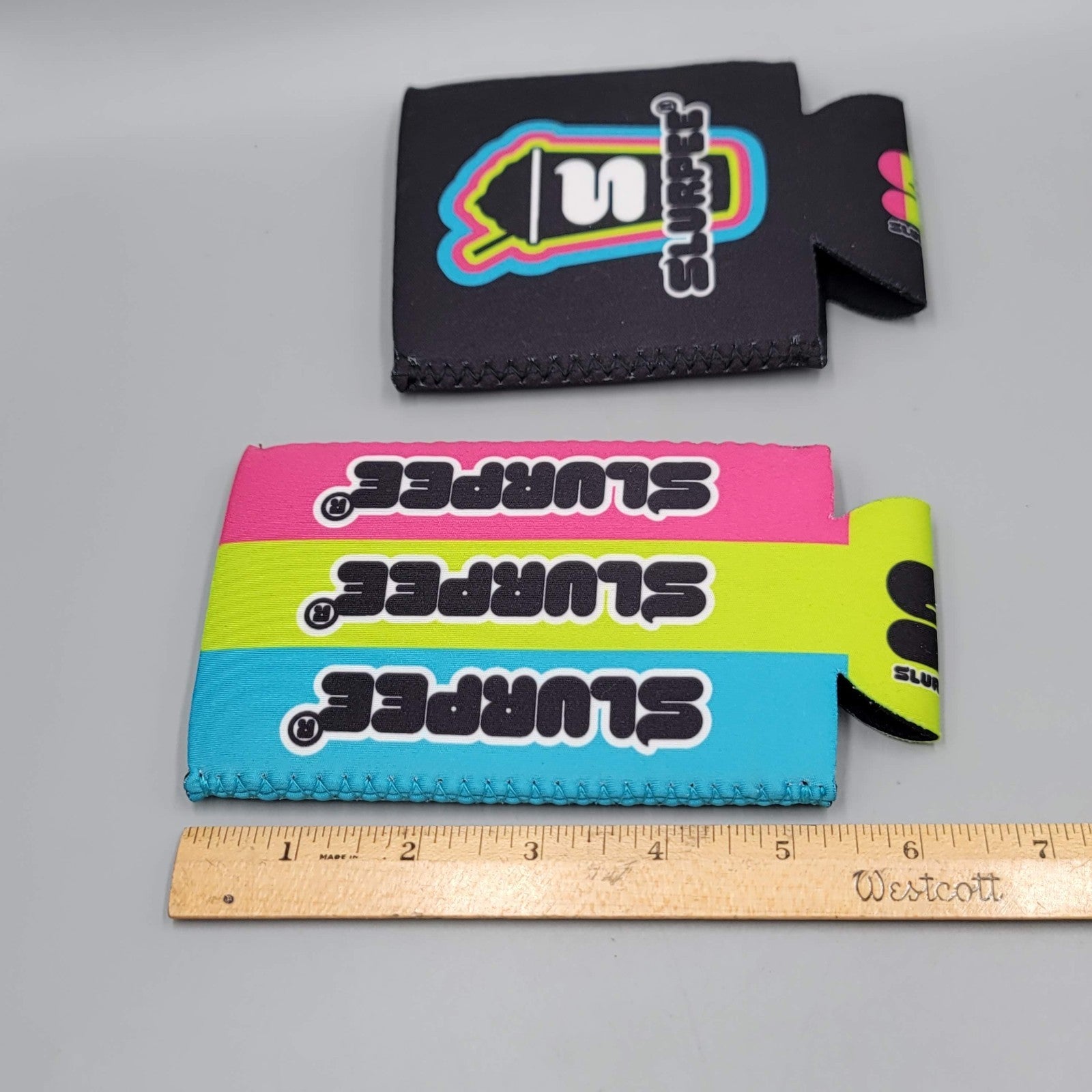 7-Eleven 7-11 Black Slurpee Neon Graphic Logo 2 Koozies Lot