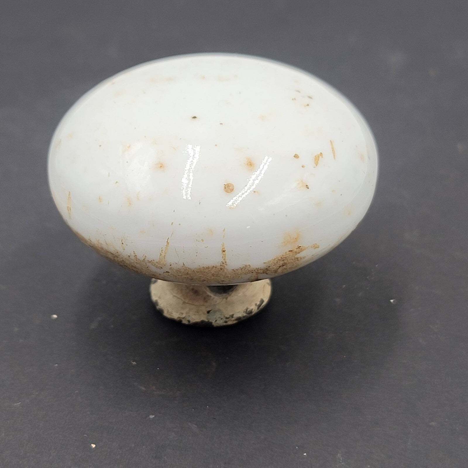Vintage SINGLE White Porcelain Doorknob Salvage Door Hardware 54sdk