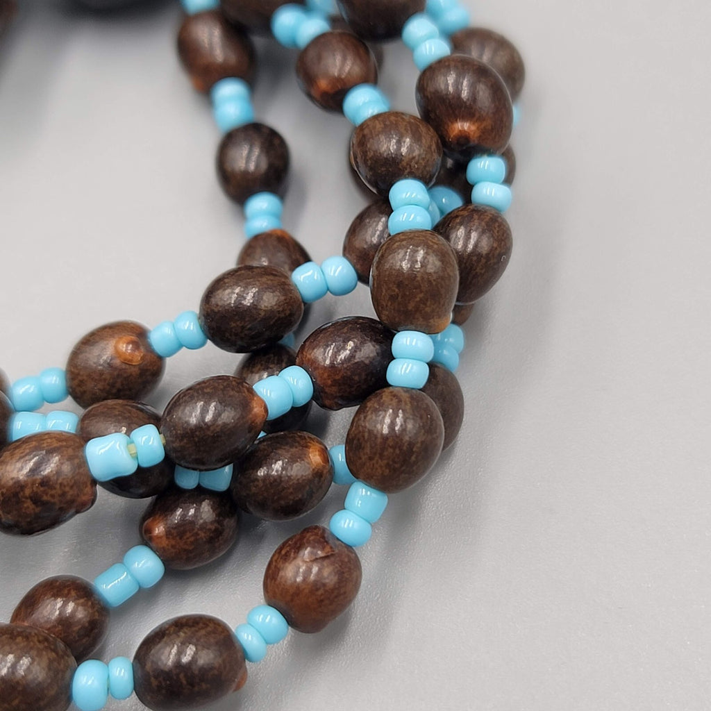 Vintage Seeds Bracelet Beaded Elastic Multistrand 6"