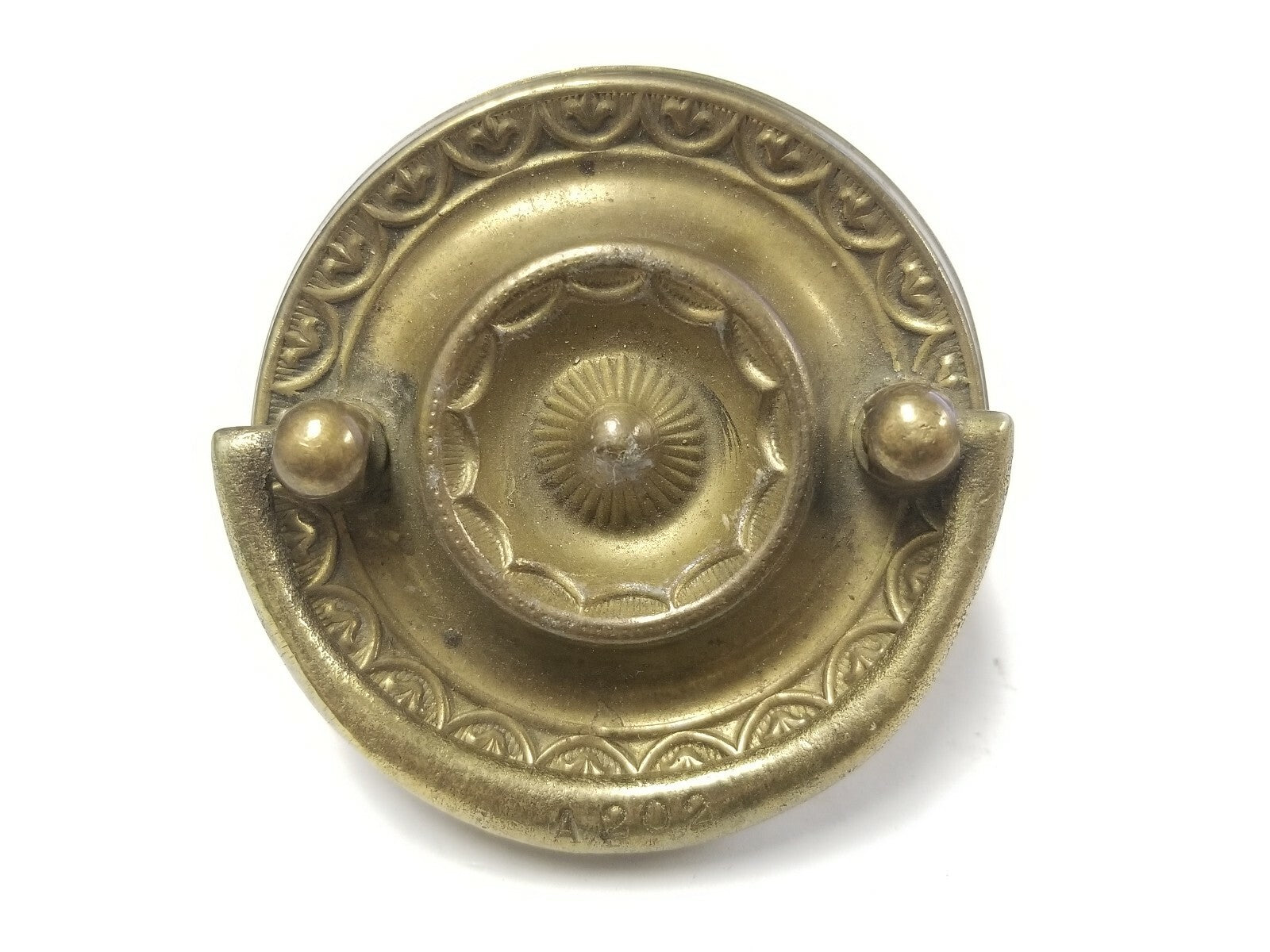 Vintage Brass Drawer Pull Hardware Ornate Floral A202 Design