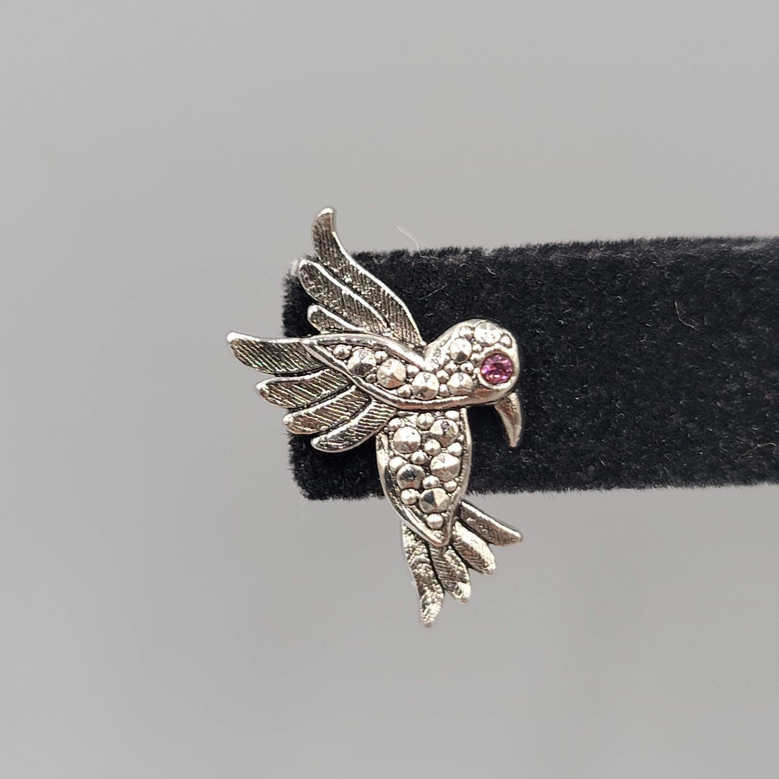 Vintage Avon Hummingbird Pierced Earrings Silver tone Drop 1 in