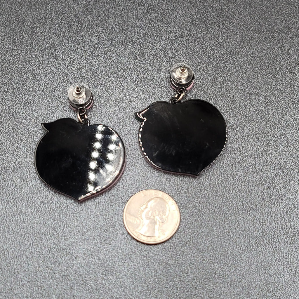 Pierced Earrings Pink Peach Large Statement Acrylic Dangle 2"