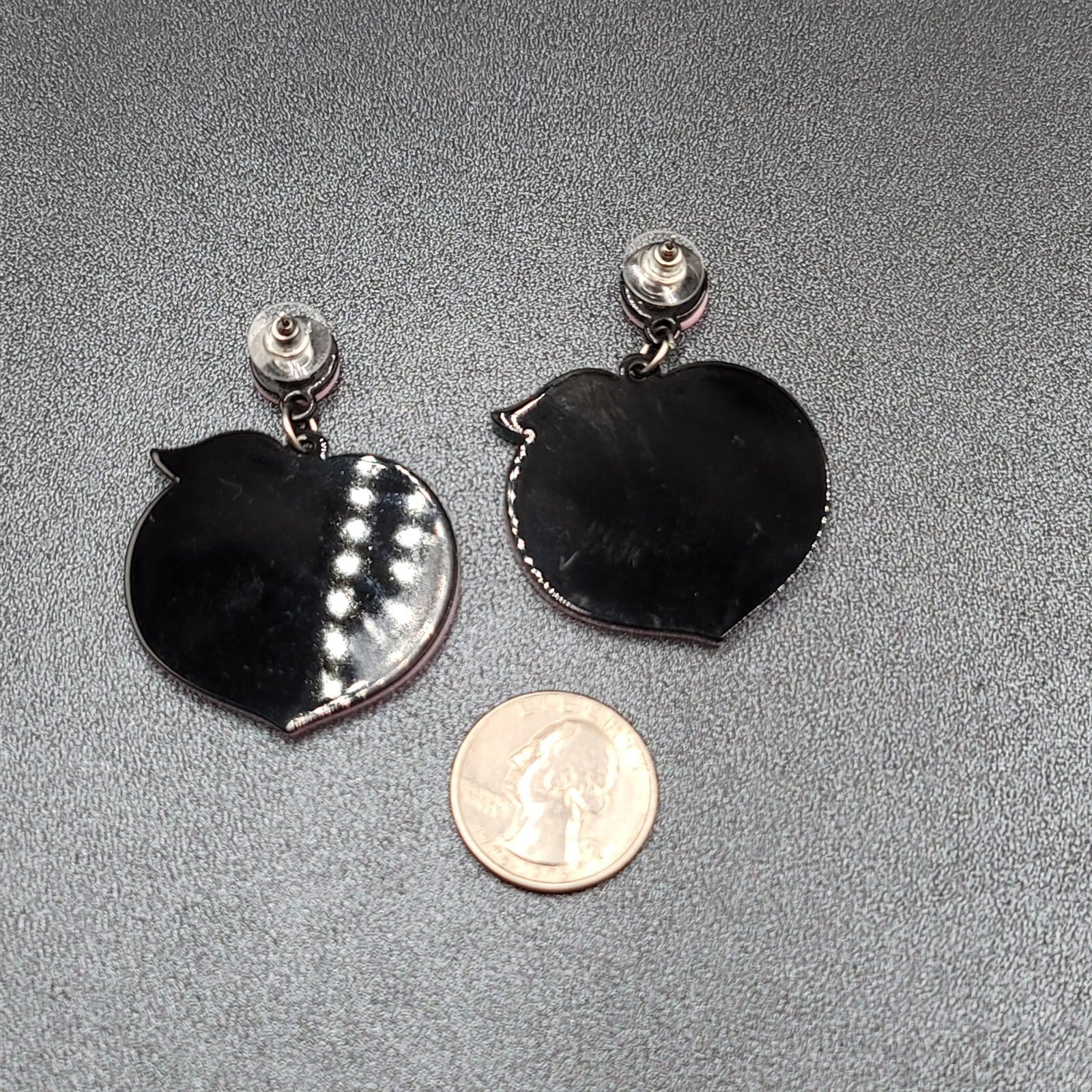 Pierced Earrings Pink Peach Large Statement Acrylic Dangle 2"