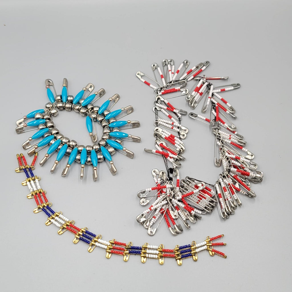 Vintage Beaded Safety Pins Pin Seed Beads Jewelry Crafts Crafting