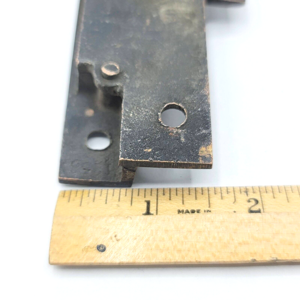 Antique Bronze Exterior Door Strike Plate Mortise Inset 7 3/4" x 1 1/2"