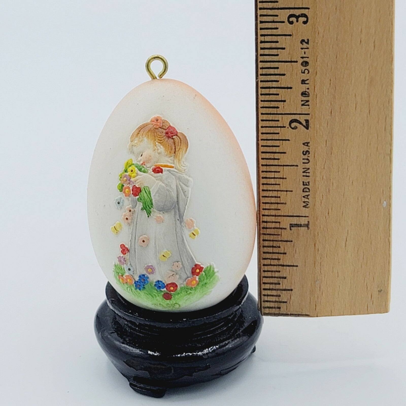 Vintage Anri Ferrandiz 1980 Annual Wooden Egg Christmas Decoration 2 1/4"