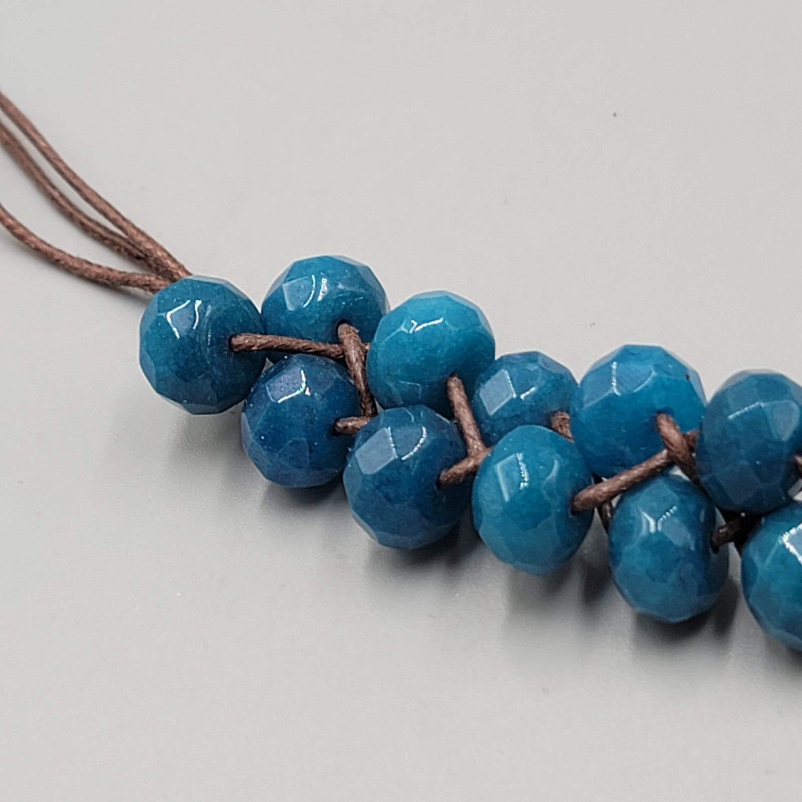 Fossil Necklace Blue Stone Adjustable Cord