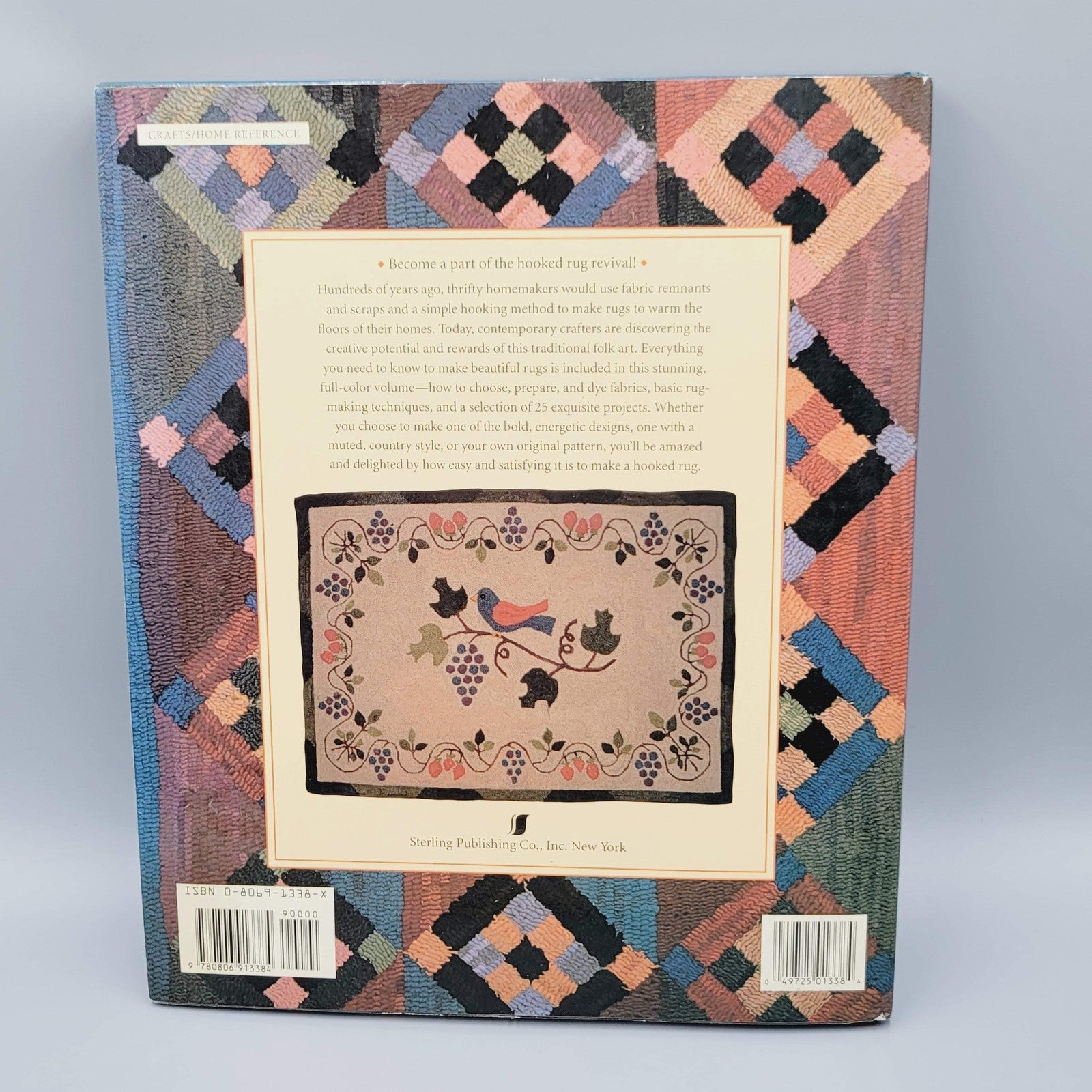 Hooked Rugs Ann Davies Emma Tennant 1995 Hardcover Craft Patterns Vintage Book
