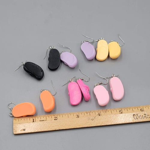 Croc Lot Pierced Earrings Set of 6 Multicolor Silver tone Dangle 1 in