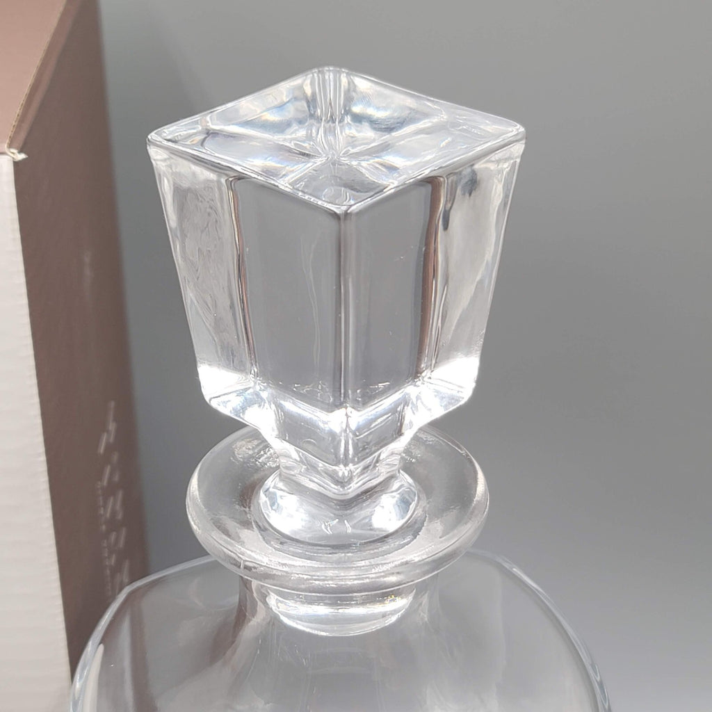 Moderne Elegance Glass Twisted Whiskey Decanter Glass Stopper NEW w Box