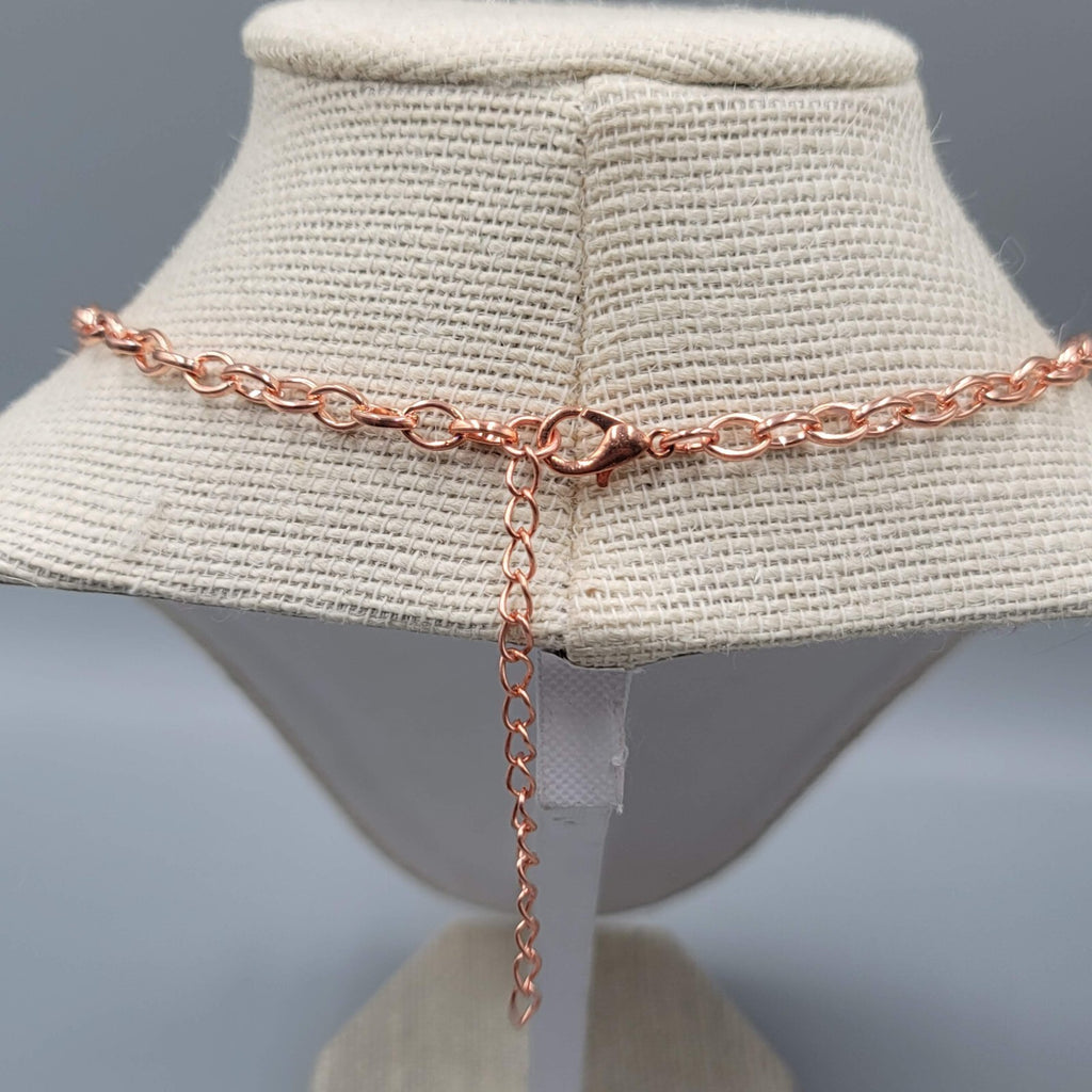 Copper tone Hammered Metal Necklace Bib Statement 18"