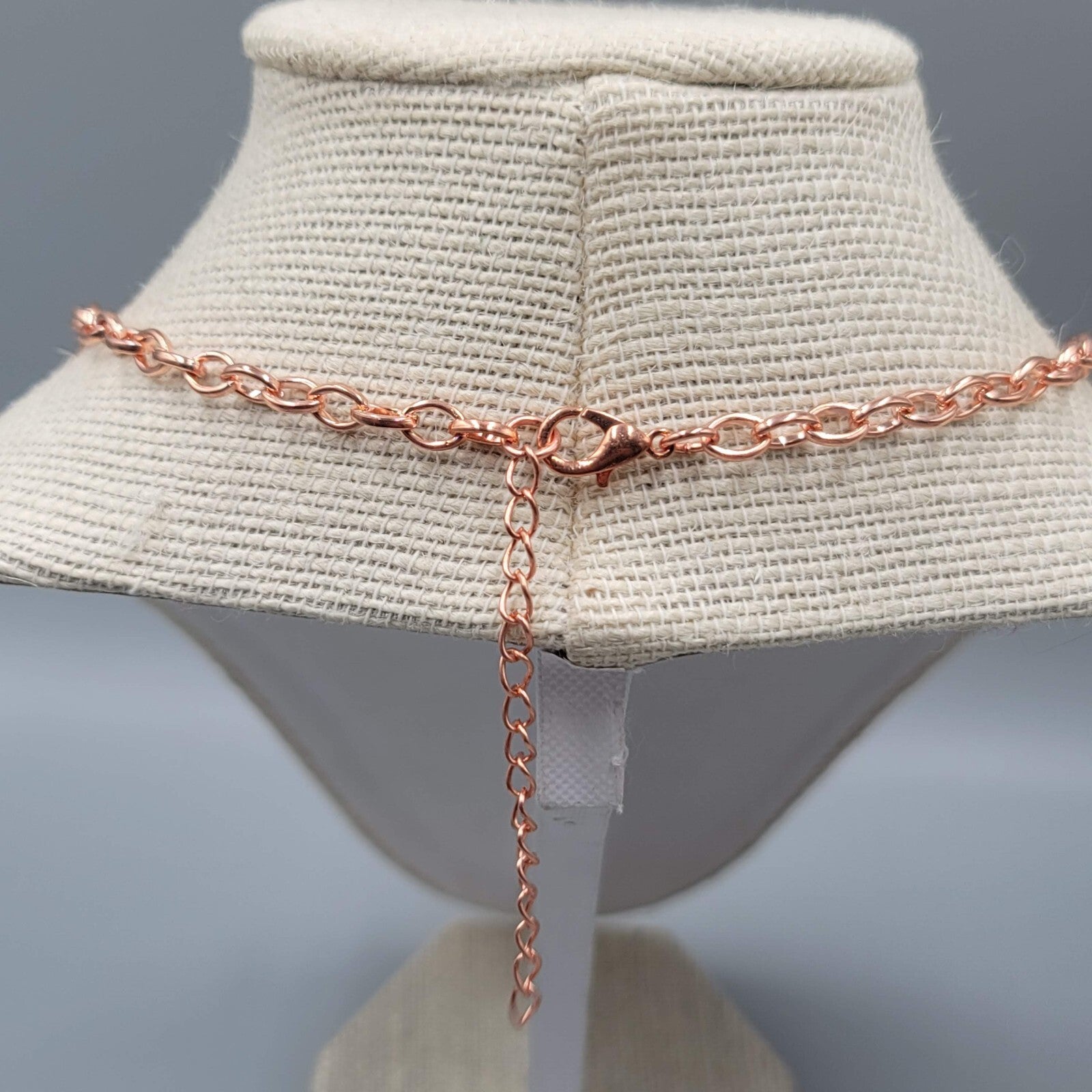 Copper tone Hammered Metal Necklace Bib Statement 18"