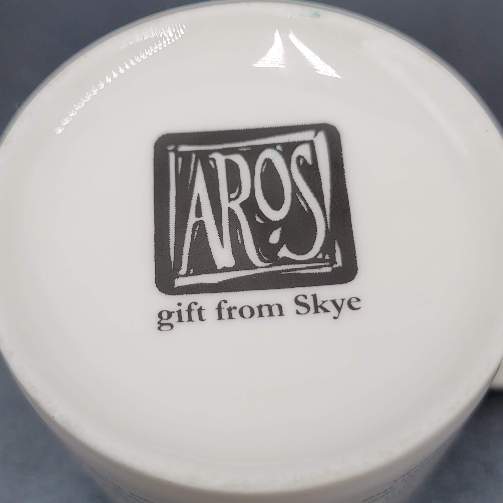 Aros Coffee Mug Cup Gaelic Alphabet Through Trees 3.25"