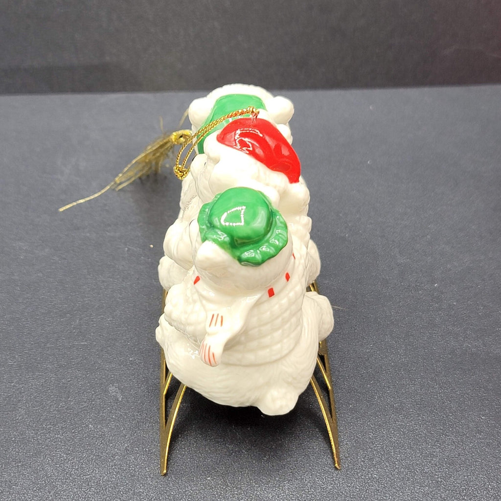 Mikasa Holiday Bear Sleigh Christmas Ornament w Box