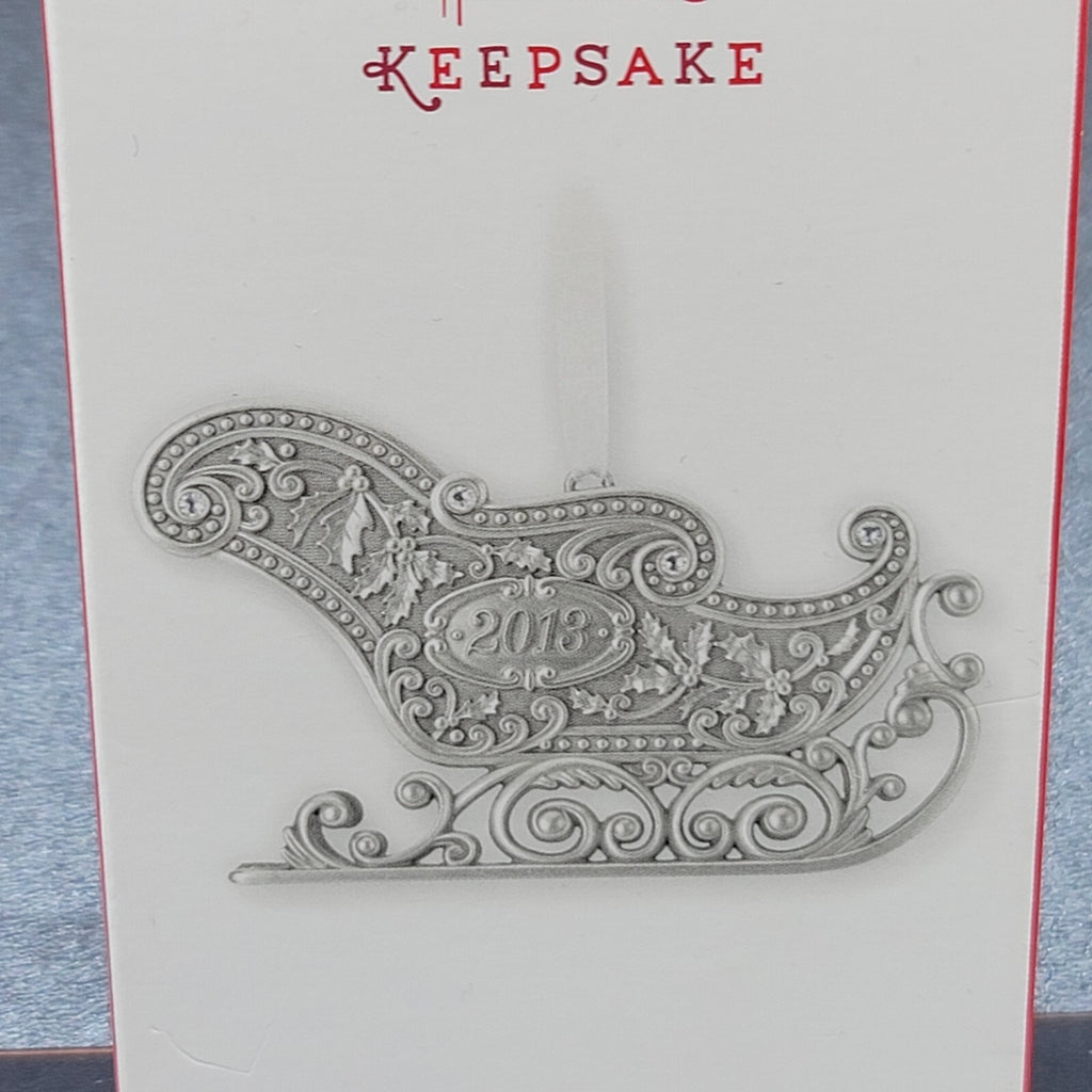 Hallmark Keepsake Ornament Santa’s Sleigh 2013 Silver tone metal