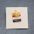 Boy Scouts Of America Thanks Pin Red White Blue Gold tone 1"