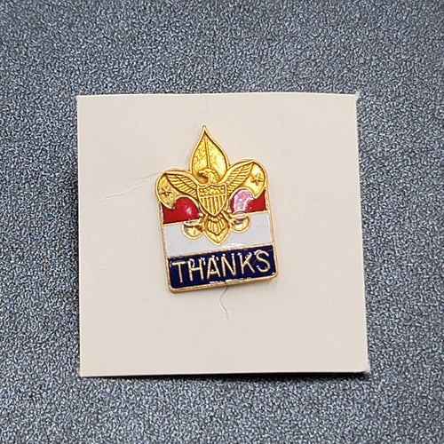 Boy Scouts Of America Thanks Pin Red White Blue Gold tone 1"
