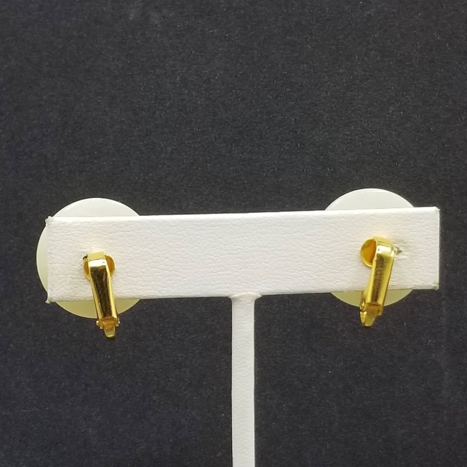 Vintage Clip on Earrings Opaque Swirl Acrylic Dome Drop Stud 3/4"