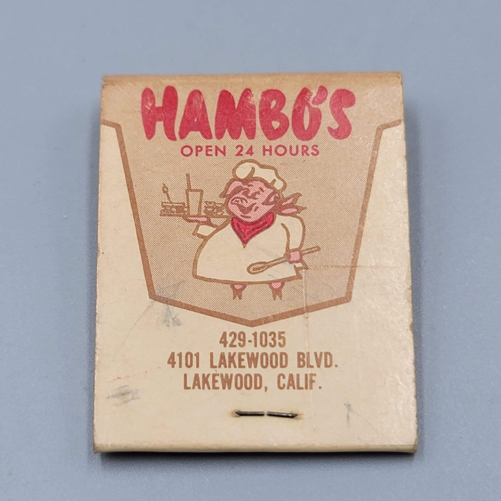 Vintage Hambos Matchbook Restaurant Lakewood, California