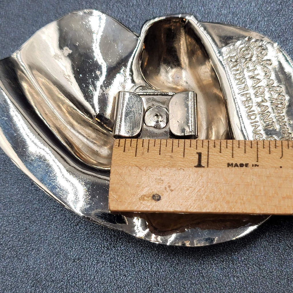 Vintage 80s Marinoff Charmant Belts Women Buckle Silver tone 3.5" x 2.5"