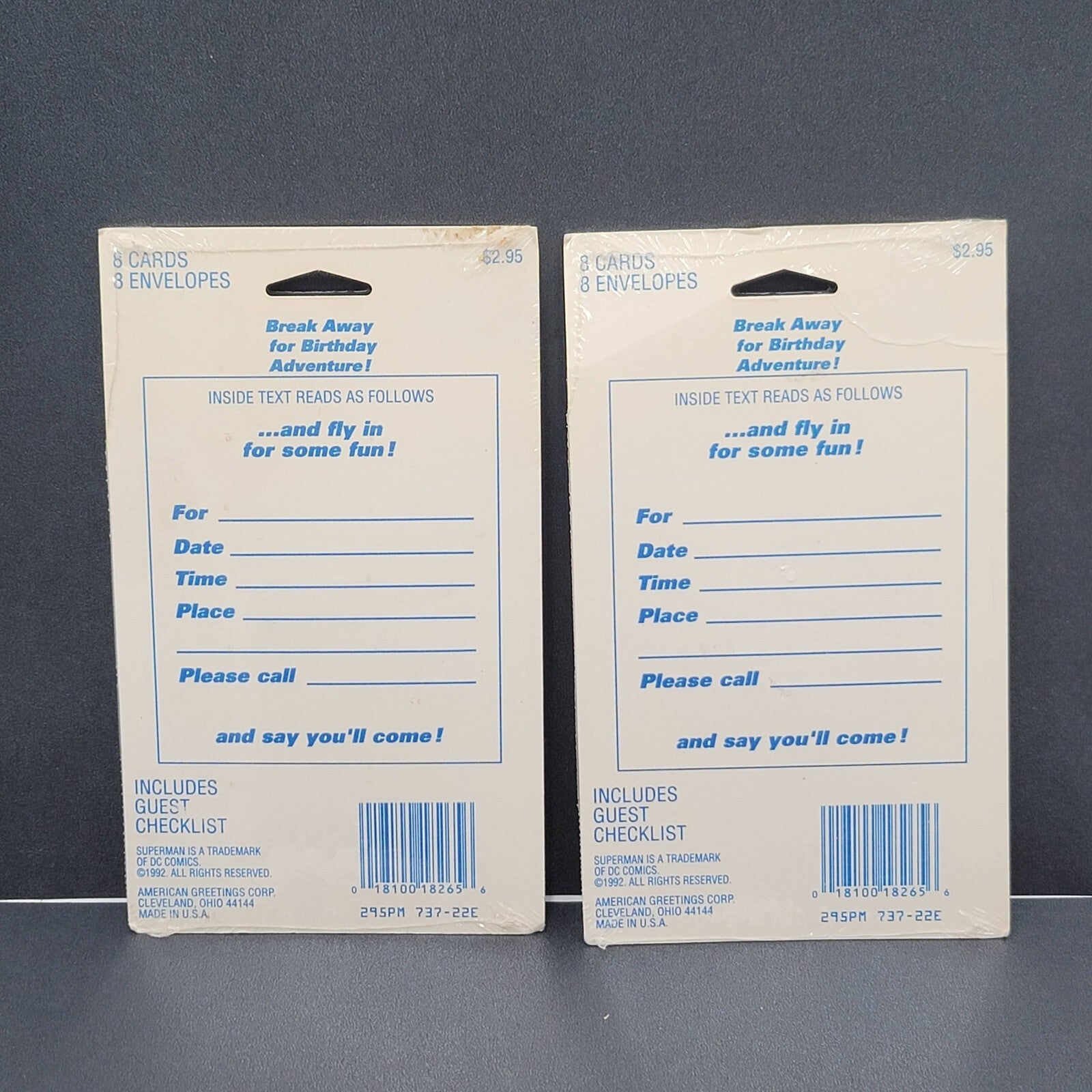 Vintage Superman American Greetings Birthday Invitations 16 NOS Sealed