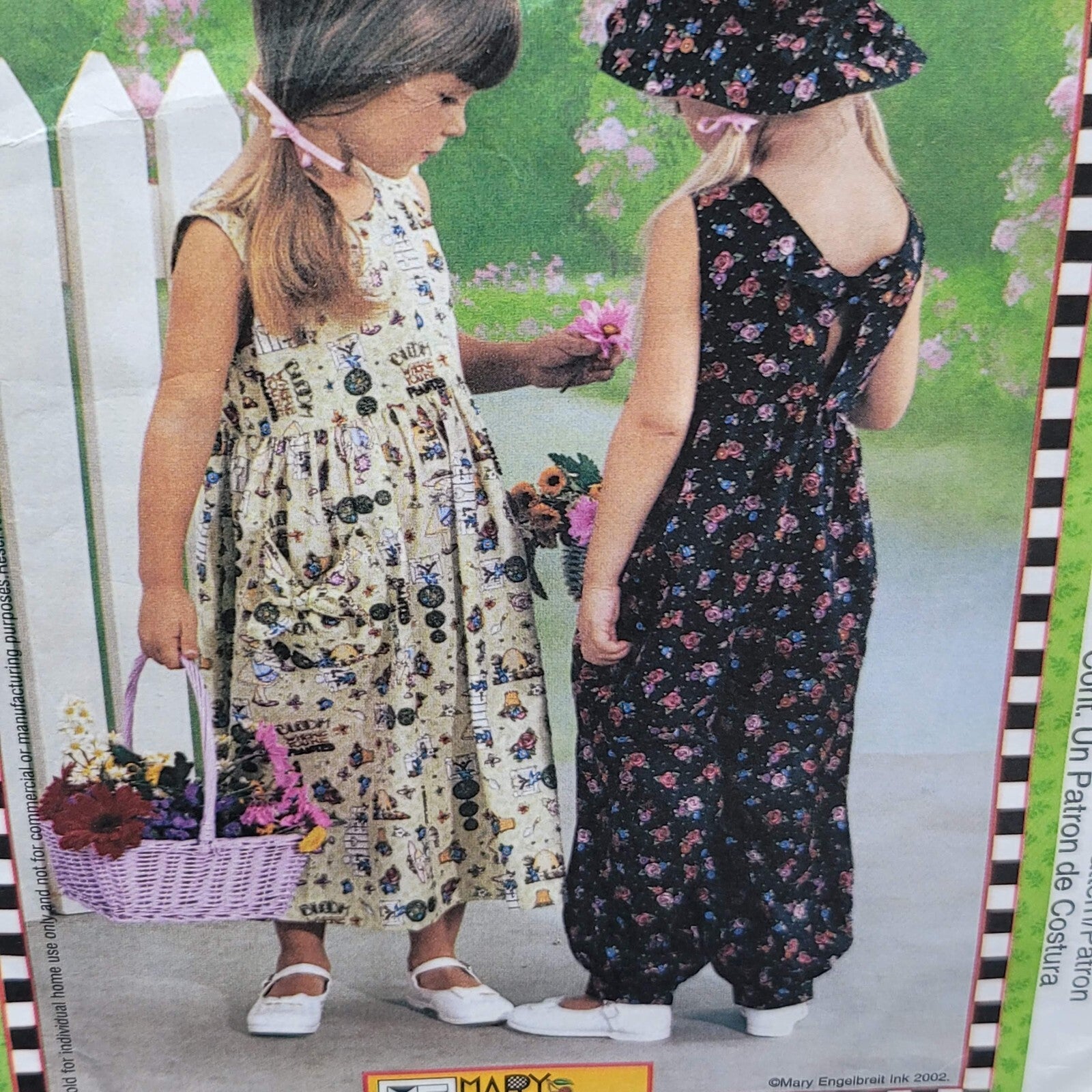 McCalls Pattern 3590 Mary Engelbreit Childs Dress Romper Hat Sz 3 4 5 UNCUT