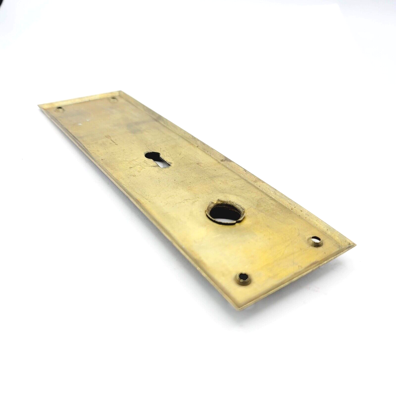 Vintage Brass Doorknob Back Plate Inverted Skeleton Key Salvage