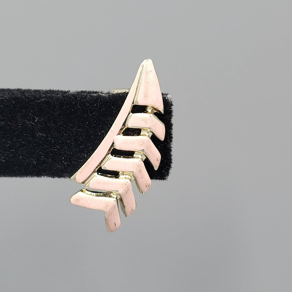Vintage Pink Enamel Climber Clip on Earrings 1 in