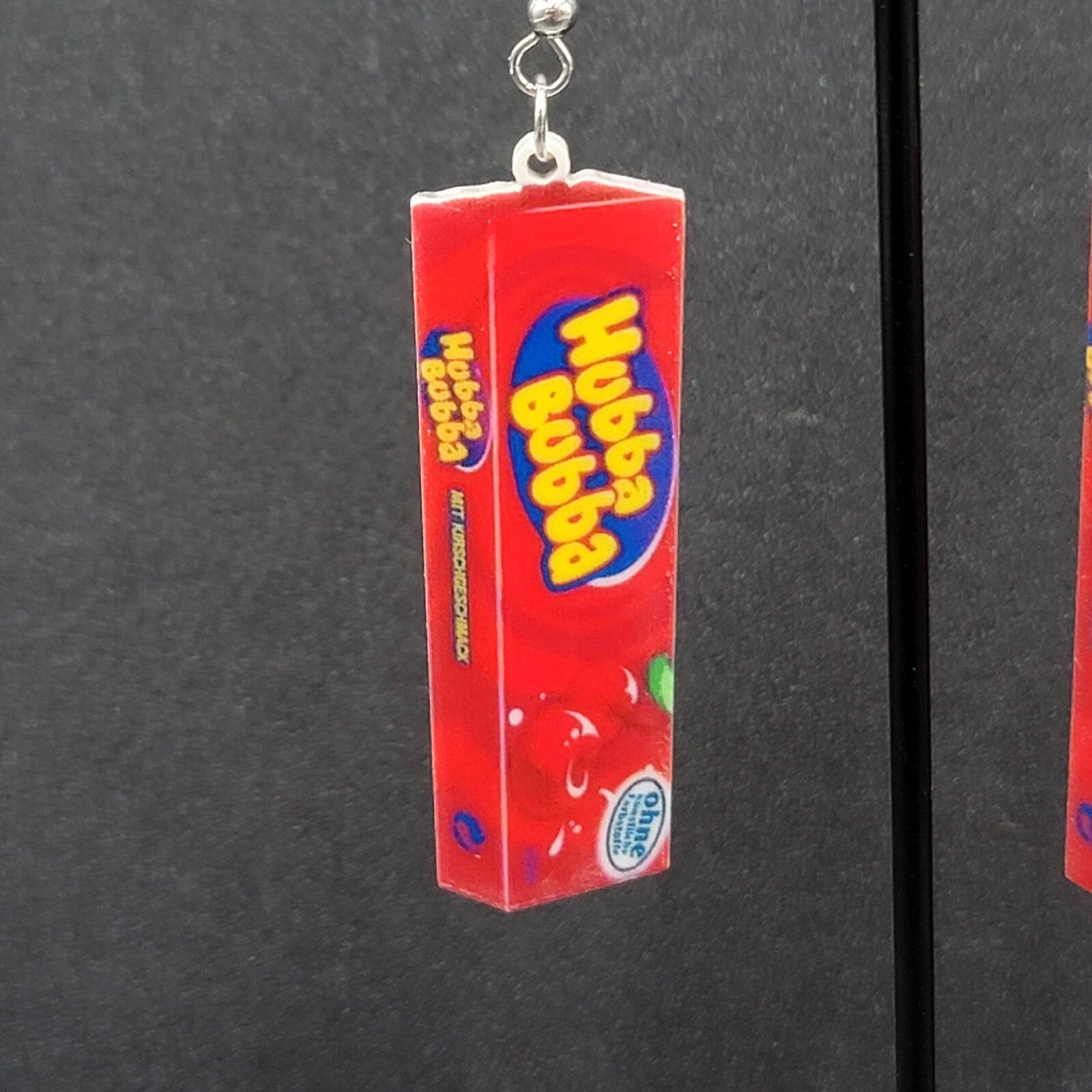 Hubba Bubba Gum Pierced Earrings Fun Novelty Acrylic Dangle  2"