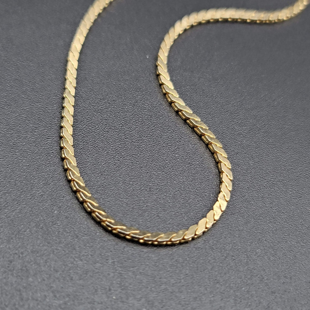 Vintage Anklet Serpentine Chain Ankle Bracelet Gold tone 9"