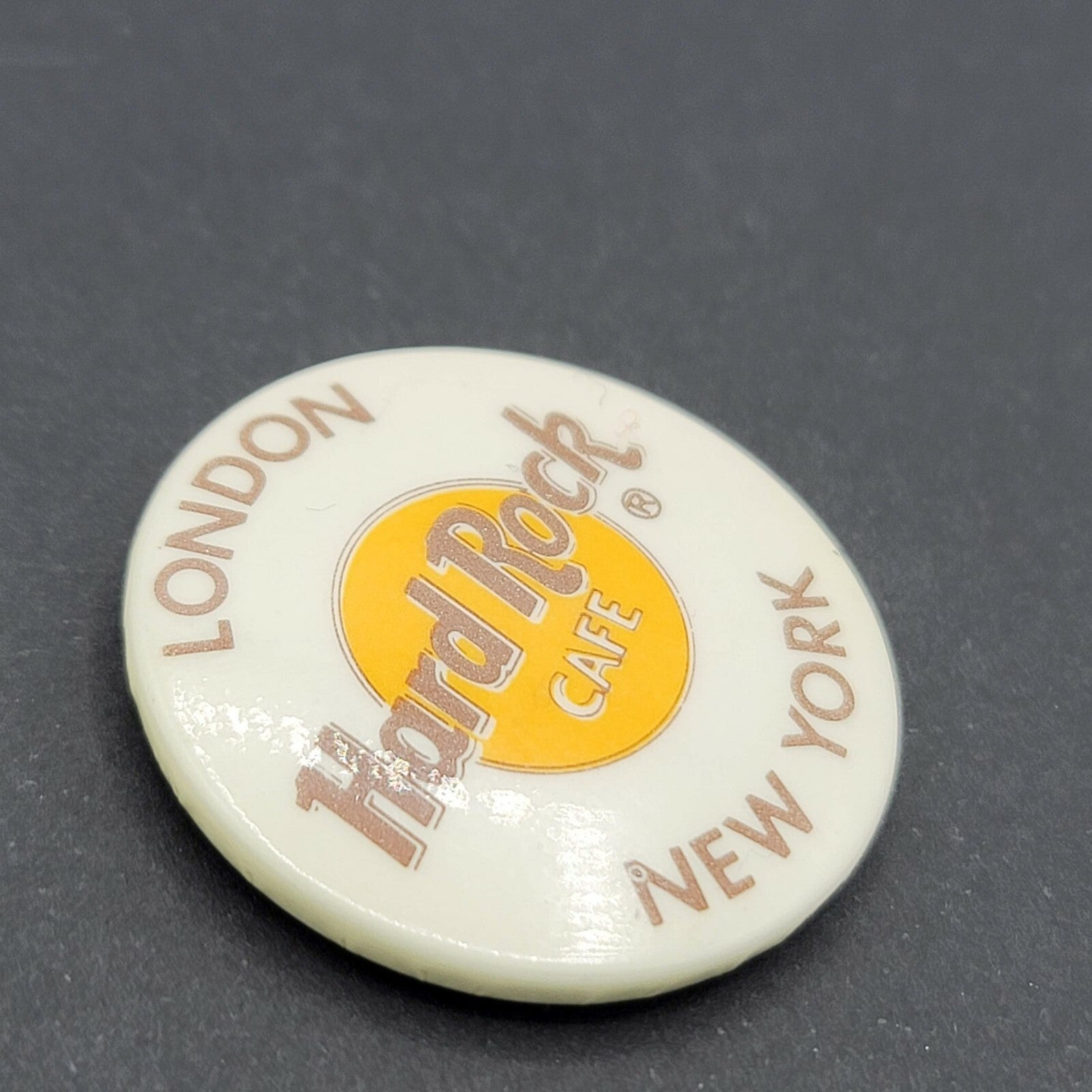 Vintage 80s Hard Rock Cafe London New York Pinback Button Pin Badge