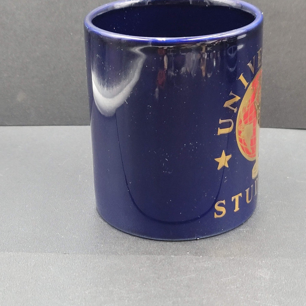 Universal Studios Coffee Mug Cup Navy Red Gold Golden Globe